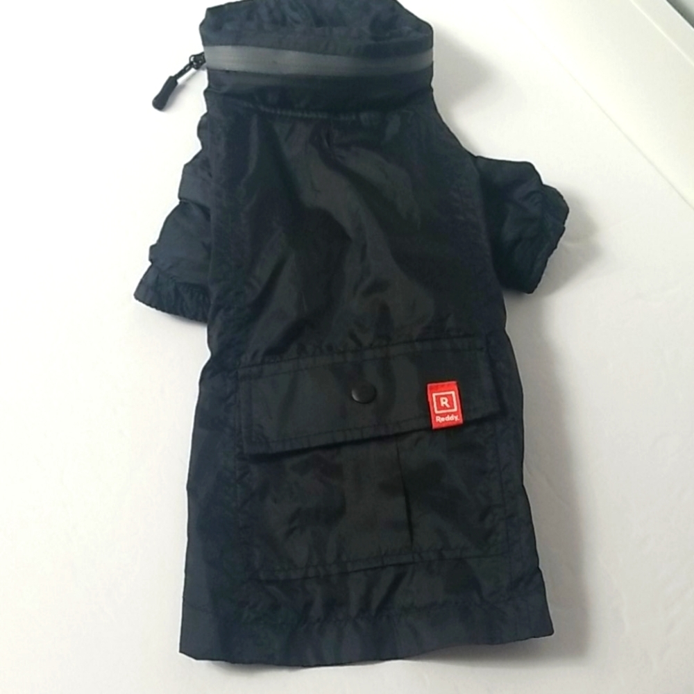 REDDY BLACK HOODED WATERPROOF DOG RAINCOAT